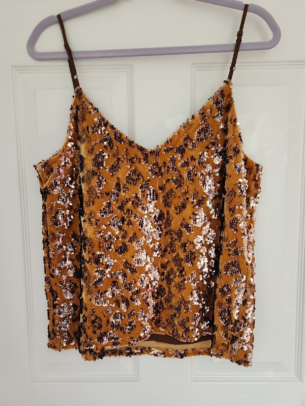 Chic Glam Cocktail Party Rave Date Night Going Out Copper Sequin Ro & De Cami - Picture 3 of 6